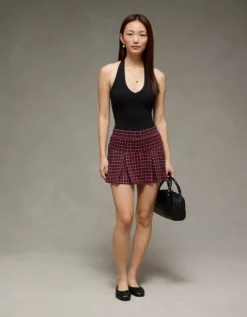 AE Halter V-Neck Bodysuit True Black -American Eagle Fashion 3171 6335 073 os