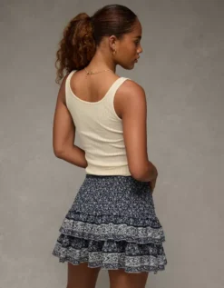 AE Scoop Neck Pointelle Tank Top Cream -American Eagle Fashion 3171 6381 106 ob