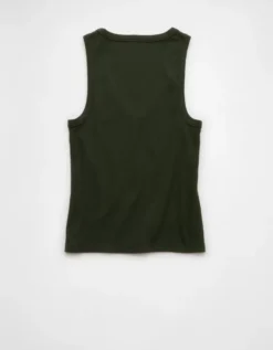 AE Deep V-Neck Tank Top Crew Green -American Eagle Fashion 3171 6438 350 b