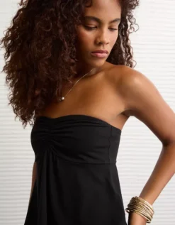 AE Sweetheart Babydoll Tube Top True Black -American Eagle Fashion 3171 6469 073 os