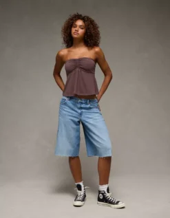 AE Sweetheart Babydoll Tube Top Brown -American Eagle Fashion 3171 6469 200 os