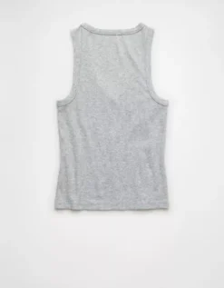 AE Deep V-Neck Tank Top Heather Gray -American Eagle Fashion 3171 6476 006 b