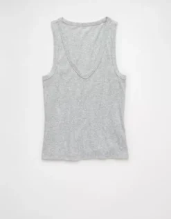 AE Deep V-Neck Tank Top Heather Gray -American Eagle Fashion 3171 6476 006 f