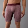 AEO Men's Space Dye 8" Flex Boxer Brief Burgundy
