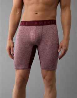 AEO Men's Space Dye 8" Flex Boxer Brief Burgundy