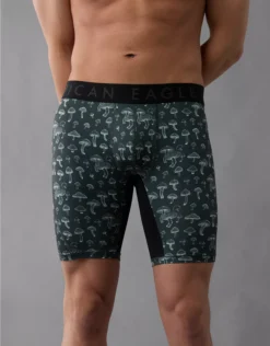 AEO Men's Mushrooms 8" Flex Boxer Brief Charcoal