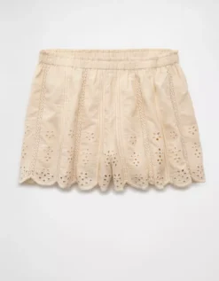 AE High-Waisted Eyelet Short Cream -American Eagle Fashion 3331 8274 106 f