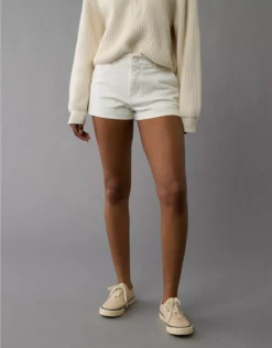 AE Stretch High-Waisted Trouser Short Short White