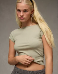 AE Boatneck T-Shirt Faded Olive