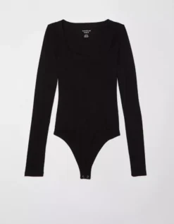 AE Long-Sleeve Scoop Bodysuit -American Eagle Fashion 3375 9378 001 f