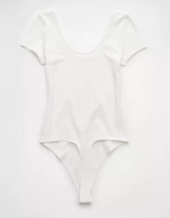 AE Scoop Neck T-Shirt Bodysuit White -American Eagle Fashion 3375 9505 100 b