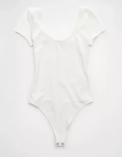 AE Scoop Neck T-Shirt Bodysuit White -American Eagle Fashion 3375 9505 100 f