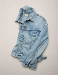 AE77 Premium Oversized Denim Jacket Light Wash -American Eagle Fashion 3428 4471 915 b