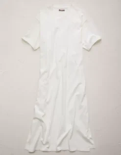AE77 Premium T-Shirt Midi Dress White -American Eagle Fashion 3428 4558 100 f