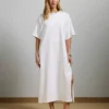 AE77 Premium T-Shirt Midi Dress White