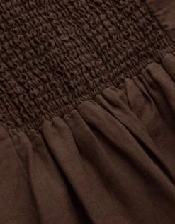 AE77 Strapless Linen Midi Dress Brown -American Eagle Fashion 3428 4646 200 d3