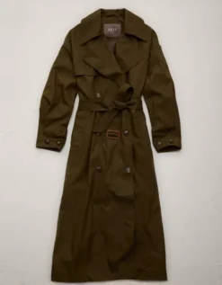 AE77 Premium Dolman Trench Coat Olive -American Eagle Fashion 3428 4707 309 f