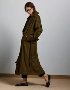 AE77 Premium Dolman Trench Coat Olive -American Eagle Fashion 3428 4707 309 os