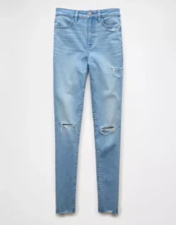 AE Next Level Super High-Waisted Ripped Jegging Fresh Bright -American Eagle Fashion 3435 4984 437 f