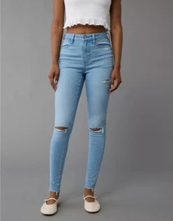 AE Next Level Super High-Waisted Ripped Jegging Fresh Bright