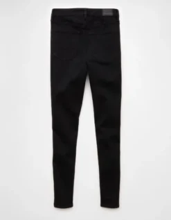 AE Next Level Ripped Super High-Waisted Jegging Onyx Black -American Eagle Fashion 3435 5787 016 b