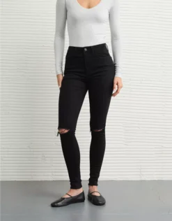 AE Next Level Ripped Super High-Waisted Jegging Onyx Black