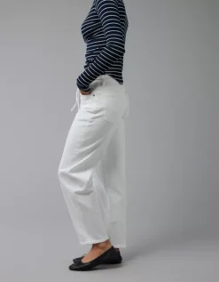 AE Stretch Barrel Jean Cool White -American Eagle Fashion 3436 5546 134 os