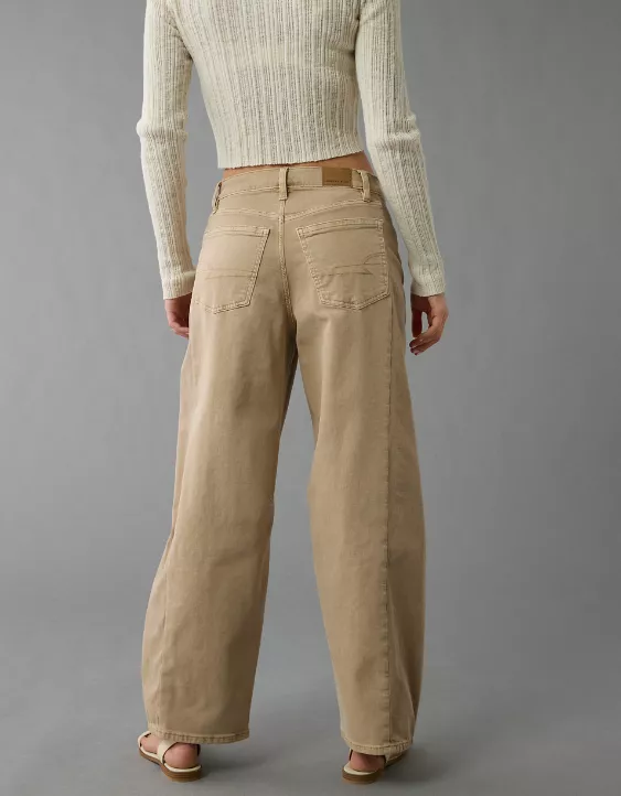 AE Dreamy Drape Strigid Barrel Jean Dune Khaki 2 AE Dreamy Drape Strigid Barrel Jean Dune Khaki - Image 2