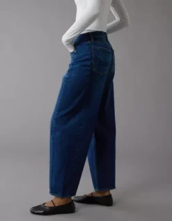 AE Dreamy Drape Strigid Barrel Jean Dark Rich Indigo 9 AE Dreamy Drape Strigid Barrel Jean Dark Rich Indigo -American Eagle Fashion 3436 5645 521 os