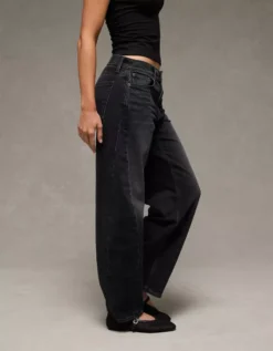 AE Stretch Barrel Jean Black Blaze -American Eagle Fashion 3436 5817 045 os