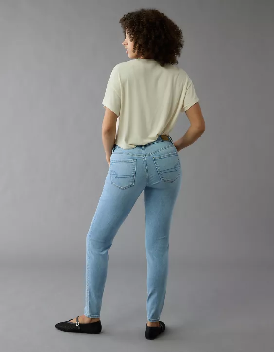 AE Next Level Curvy High-Waisted Jegging Ice Blue 2 AE Next Level Curvy High-Waisted Jegging Ice Blue - Image 2