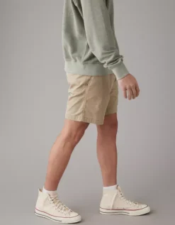 AE 7" Flex Lived-In Trekker Cargo Short Khaki -American Eagle Fashion 4132 7691 212 os
