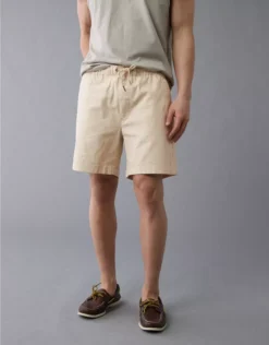 AE 7" Flex Linen-Blend Trekker Short Natural
