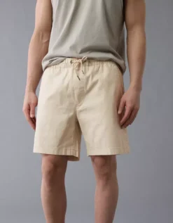 AE 7" Flex Linen-Blend Trekker Short Natural -American Eagle Fashion 4132 7876 109 os