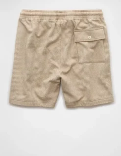 AE 5" Flex Knit Striped Trekker Short Khaki -American Eagle Fashion 4132 8001 212 b