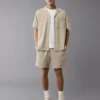 AE 5" Flex Knit Striped Trekker Short Khaki