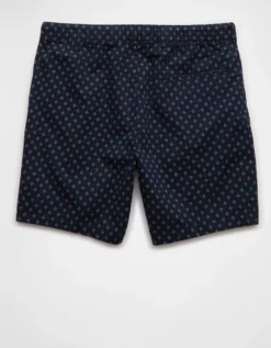AE 7" Flex Printed Lived-In Trekker Short Dark Blue -American Eagle Fashion 4132 8005 451 b
