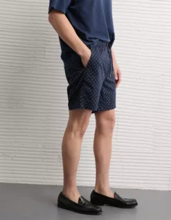 AE 7" Flex Printed Lived-In Trekker Short Dark Blue -American Eagle Fashion 4132 8005 451 os