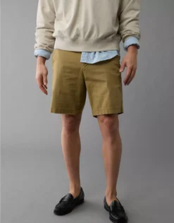 AE 9" Flex Lived-In Khaki Short Toasted Almond