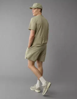AE 24/7 5" Lined Training Short Faded Olive -American Eagle Fashion 4134 7845 341 ob
