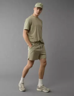 AE 24/7 5" Lined Training Short Faded Olive -American Eagle Fashion 4134 7845 341 os