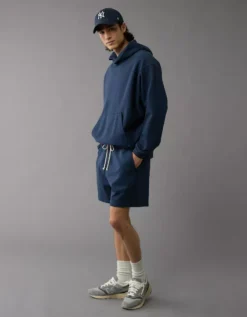 AE 6" Laidback Luxe Heavyweight Jogger Short Navy -American Eagle Fashion 4134 7886 410 os