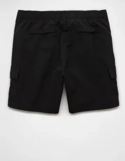 AE 24/7 6" Flex Hybrid Cargo Short Black -American Eagle Fashion 4134 7933 001 b