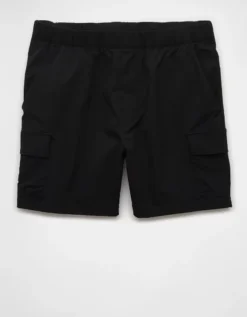 AE 24/7 6" Flex Hybrid Cargo Short Black -American Eagle Fashion 4134 7933 001 f