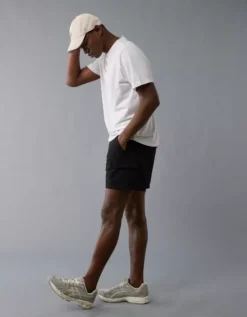AE 24/7 6" Flex Hybrid Cargo Short Black -American Eagle Fashion 4134 7933 001 os