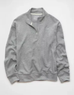 AE Boxy Quarter-Zip Thermal Grey -American Eagle Fashion 4171 4787 050 f