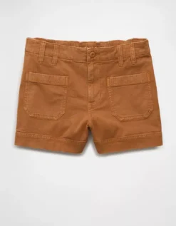 AE Stretch High-Waisted Relaxed Utility Short Brown -American Eagle Fashion 4331 5460 200 f