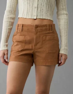 AE Stretch High-Waisted Relaxed Utility Short Brown -American Eagle Fashion 4331 5460 200 os