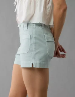AE Stretch High-Waisted Relaxed Utility Short Blue -American Eagle Fashion 4331 5460 400 os