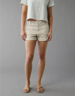 AE Stretch High-Waisted Relaxed Utility Short Beige